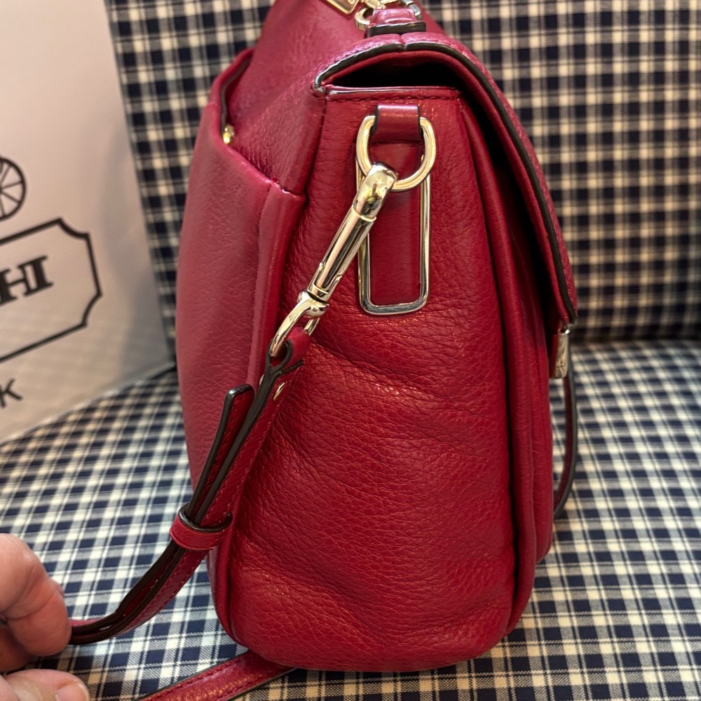 Coach Madison Sadie red top handle satchel - Picture 4 of 12